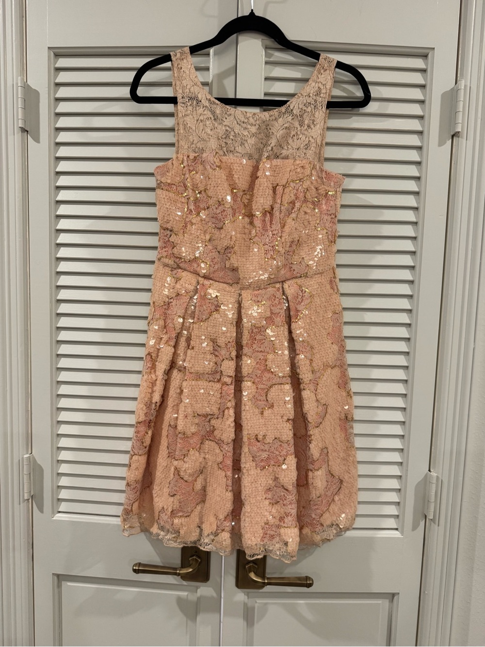 Eva Franco Blush Pink Lace & Sequin Party Dress